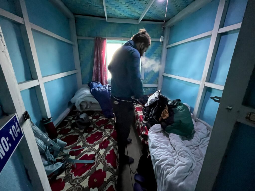 Kalter Morgen in der Unterkunft