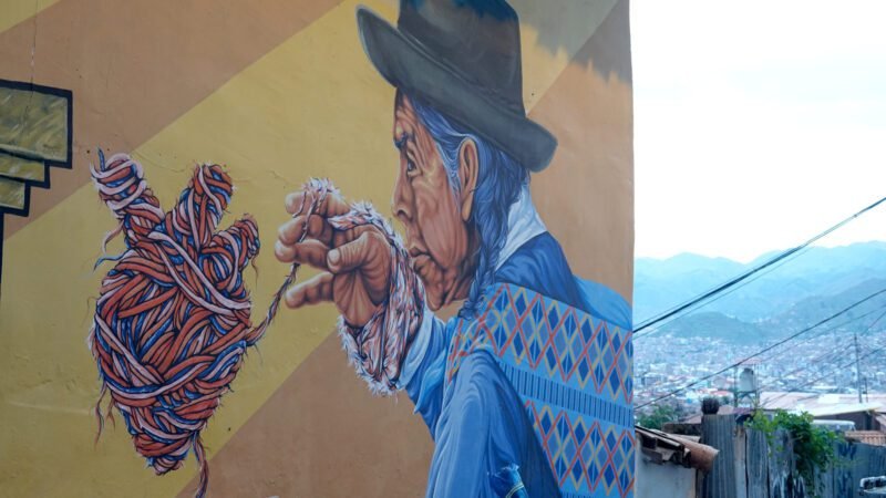 Eins der vielen Graffitis in Cusco