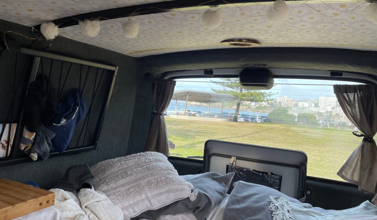 Morgens mit Blick auf den Bondi Beach. Wirklich sehr gemütlich in diesem großen Bett.