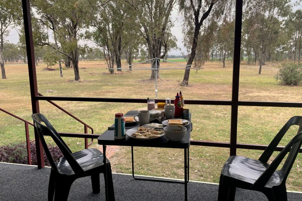 Aussicht im Haus auf der Veranda