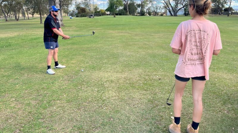 Golfschulung vom Kollegen