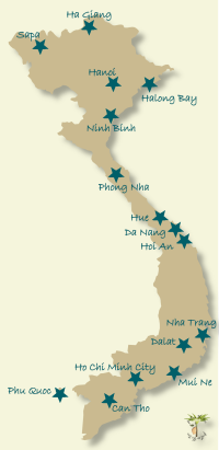Landkarte Vietnams
