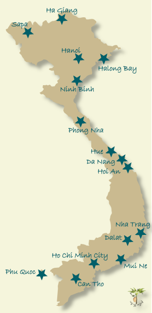 Landkarte Vietnams