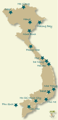 Strecke durch den Süden Vietnams